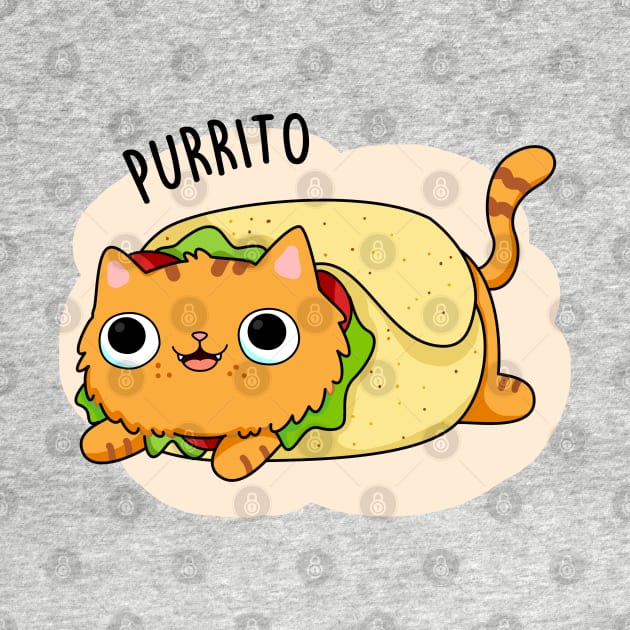 Purrito Cute Burrito Cat Pun by punnybone